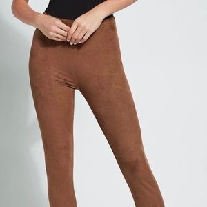 High waist suede leggings